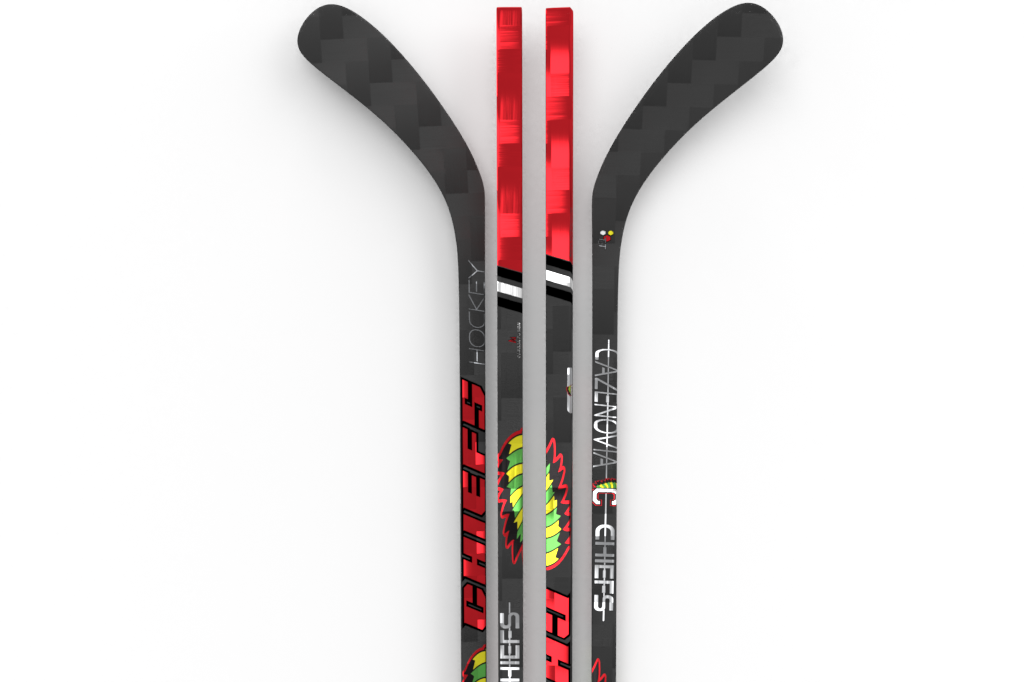 Förbeställ mellanliggande anpassade Cazenovia Chiefs Hockeysticks